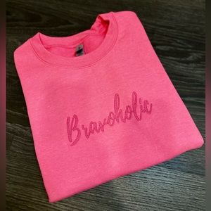 Bravoholic Embroidered Crewneck Sweatshirt